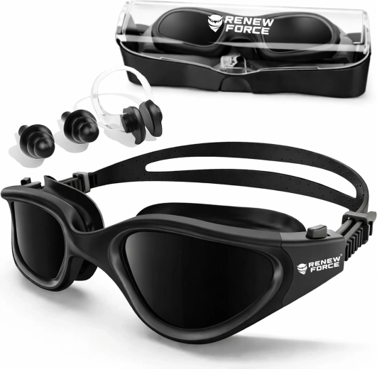 Svømmebriller Renew Force med polariserede linser all black