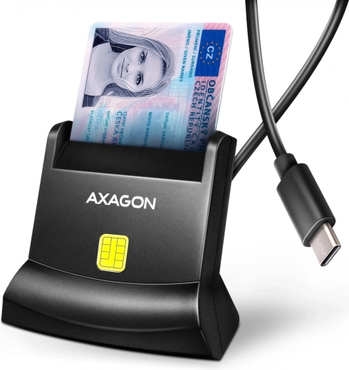 USB-C-læser til smartkort og ID-kort Axagon StandReader