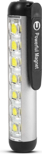 Genopladelig LED-lommelygte Phenom med arbejdslys 500 lm, sølvfarvet