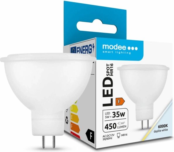 LED-pære GU5.3 MR16 5 W kold hvid 6000 K Modee Lighting