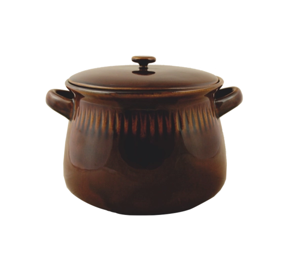 Keramisk gærkrukke 3 l med låg, brun