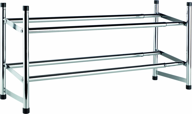Justerbar todelt kromet skohylde i stål