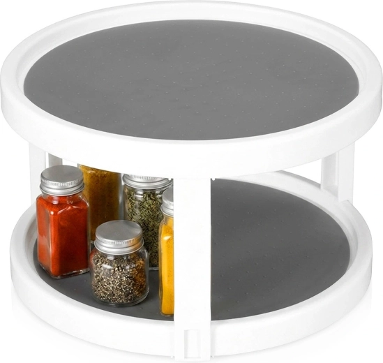 To-etagers roterende køkkenorganizer til krydderier 25 × 15,5 cm
