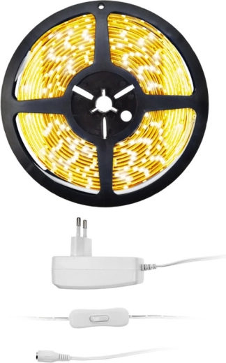 Solight LED-lysbånd med adapter, 5 m, varm hvid