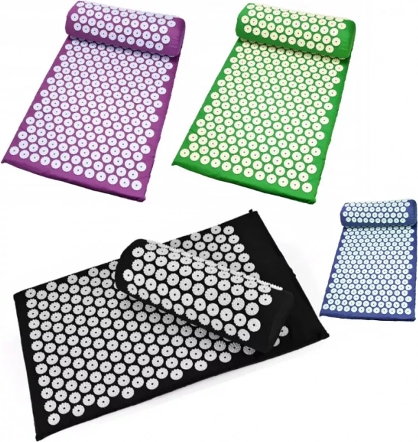 Akupressurmåtte med pude – Blå