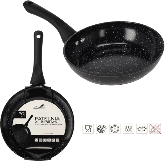 Aluminiumspande 20 cm med keramisk belægning til induktion