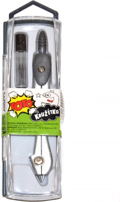 Skolekompas i metal med sæt af ekstra bly