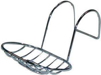 Hængende oval sæbeskål til badekar, krom, 13,5 × 10 cm