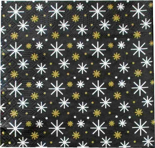 Juleservietter med snefnug 33 × 33 cm, 3-lags - 1 stk.