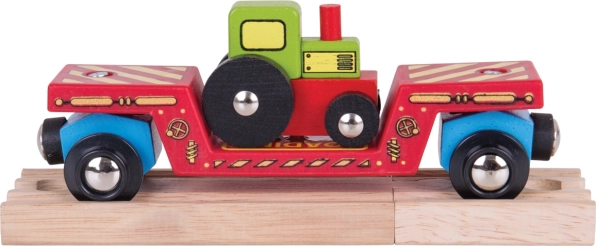 Bigjigs Rail godsvogn med traktor og to skinner