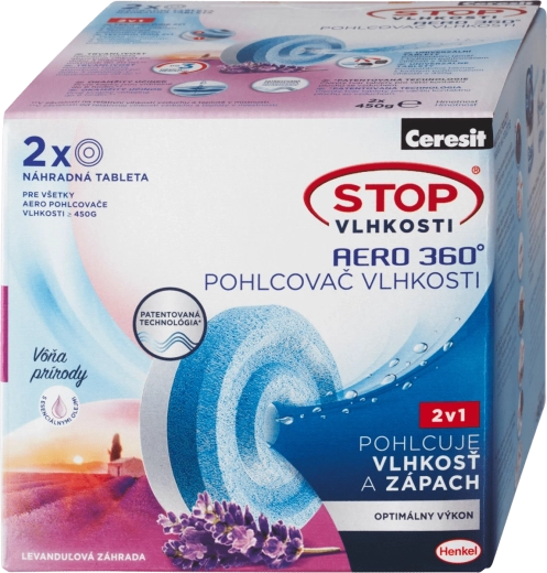 Ceresit Stop fugt AERO 360° refill-tabletter lavendel 2×450 g