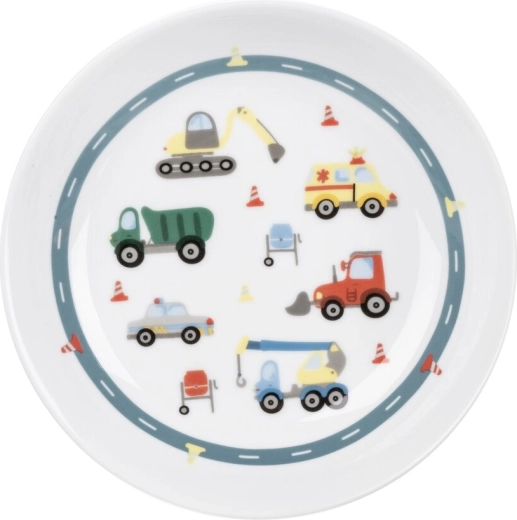 Børnetallerken med rum – dyb – biler 19 cm
