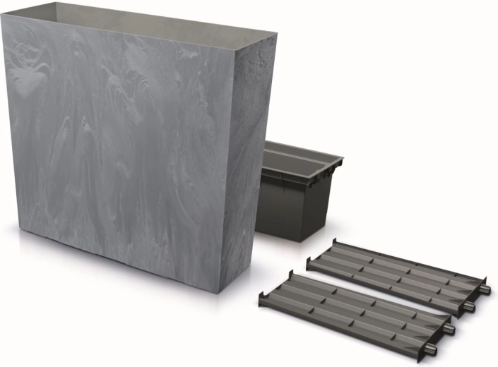 Høj plantekasse med betoneffekt URBI CASE T, marengo, 77 cm