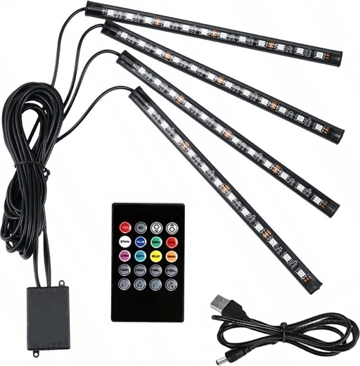RGB LED-belysning til bilens interiør med lydsensor