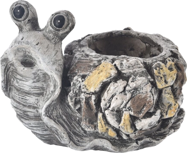 Keramisk urtepotte EBI i snegleform med stenmønster 30 × 23 × 23 cm