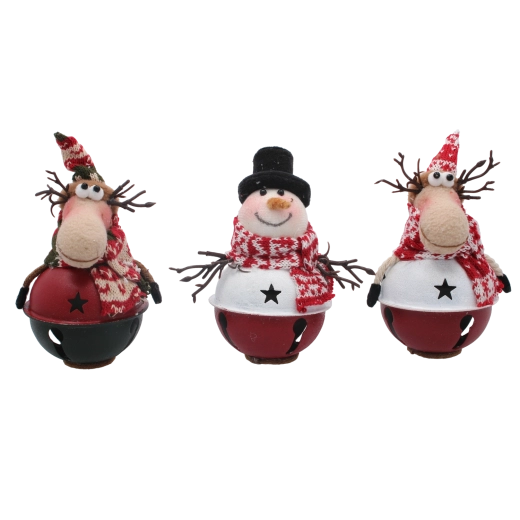 Stående juledekoration 10 × 9 × 19 cm – mix af 3 motiver