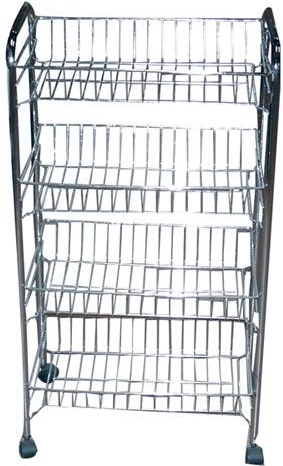 Badeværelsesvogn BRILLY med 3 kurve, krom, 46 × 28 × 60 cm