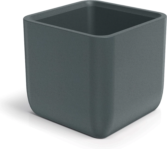 Molta Square blomsterkrukke 48 cm – grafitgrå firkantet plastkrukke til inde og ude