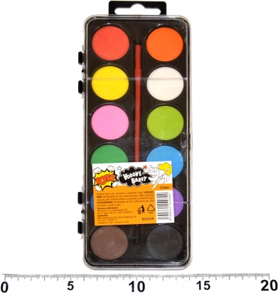 Akvarelfarver 12 farver med pensel