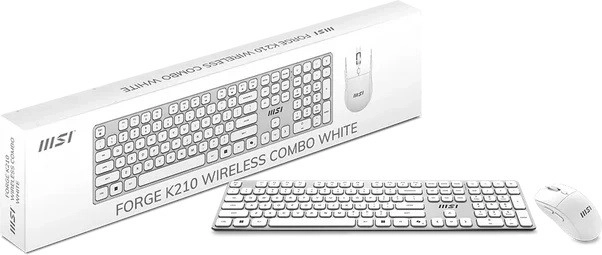 MSI Forge K210 trådløst tastatur- og musesæt hvidt (US)
