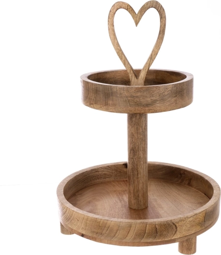 Serveringsetagere Mango hjerte, 2 etager 30 × 30 × 42 cm
