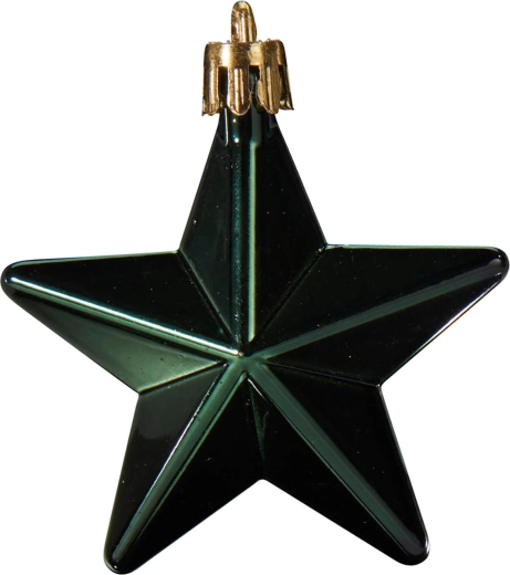 Juleophæng i form af en stjerne, mørkegrøn, 6,5 cm - 1 stk.