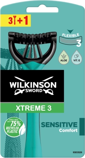 Wilkinson Xtreme 3 Sensitive engangsskrabere til sensitiv hud (3+1 stk)