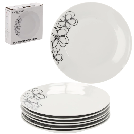 Sæt med desserttallerkener Carbo 19 cm i hærdet glas, 6 stk.