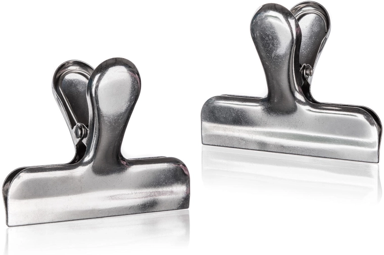 AKCENT rustfri stålklemmer til poser, 2 stk.