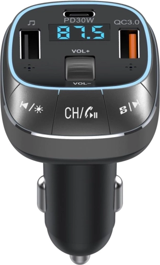Sencor Bluetooth-FM-sender til bilen med hurtigopladning