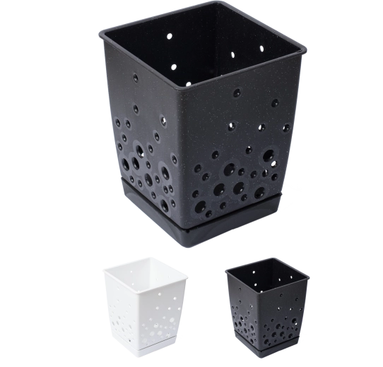 Bestikdrypbakke med aftagelig bund, sort–hvid