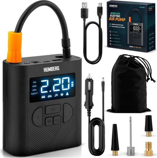 Trådløs mini-kompressor HUMBERG med 6000 mAh batteri