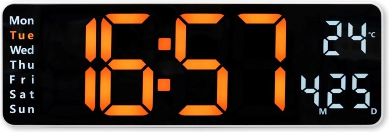 Elektronisk vægur Santa Cruz med LED-display