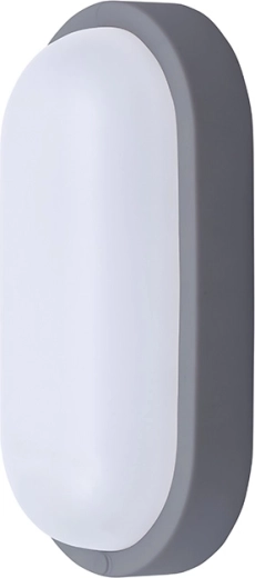 Solight LED udendørs ovalt armatur 13 W, 910 lm, 4000 K, IP54, grå, 21 cm