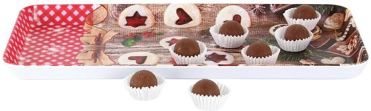 Melamin serveringsbakke TORO med vaniljekrans-motiv 35 × 16,5 cm