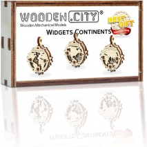 Træ 3D puslespil - Kontinenter