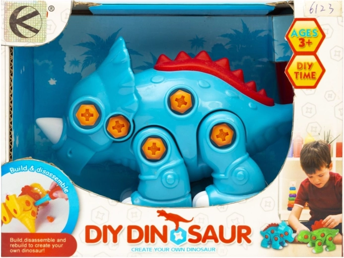 Farverig dinosaur til at skrue - 1 stk.