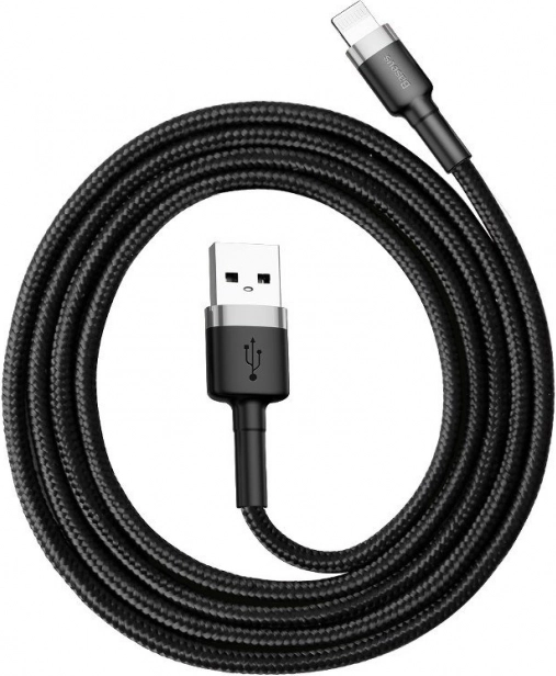 Baseus Cafule USB–Lightning-kabel 0,5 m 2,4 A (grå–sort)