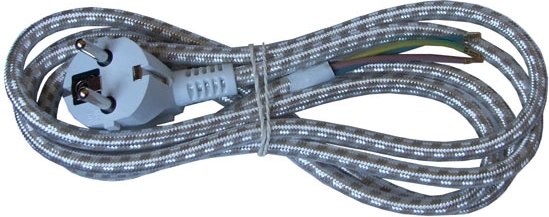 Solight flexo-tilslutningsledning 3 m, 3×0,75 mm², flettet, vinklet stik