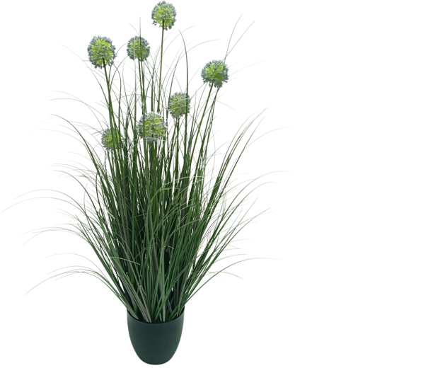Garden Line kunstigt prydgræs i potte Allium blå 105 cm
