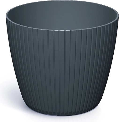 Blomsterpotte Lamia antracit 15,8 cm – elegantisk plastikcover til indendørs og udendørs brug