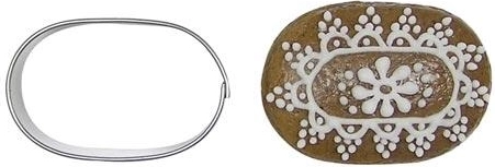 Udstiksform til småkager moka-oval 4 cm rustfri