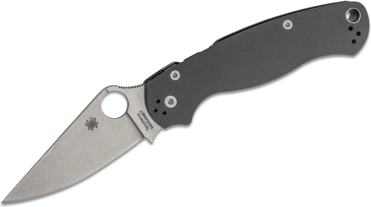 Foldekniv Spyderco Para Military 2 Maxamet, 8,7 cm, stonewash, grå, G10