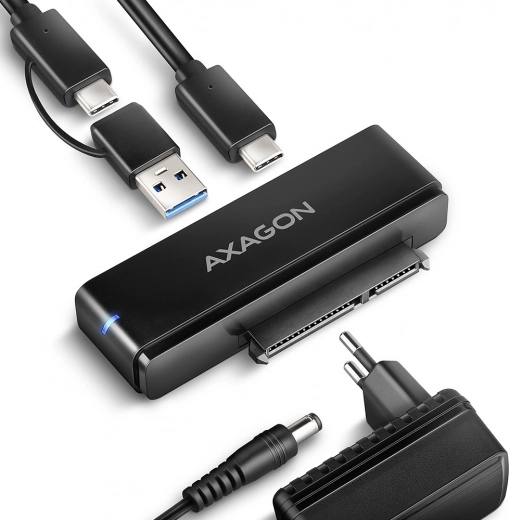 USB‑C 10Gbps til SATA adapter til 2,5"/3,5" SSD/HDD FASTPORT X med strømforsyning og 60 cm kabel