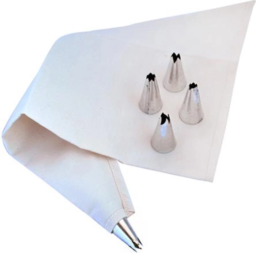 Kagesætningssæt med bomuldspose og 5 metaltyller