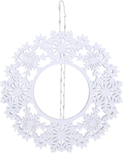 Solight LED træ-julekrans med timer 30 cm hvid - 1 stk.