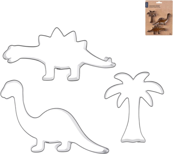 Udstikkere i rustfrit stål – dinosaurverden 3 stk.