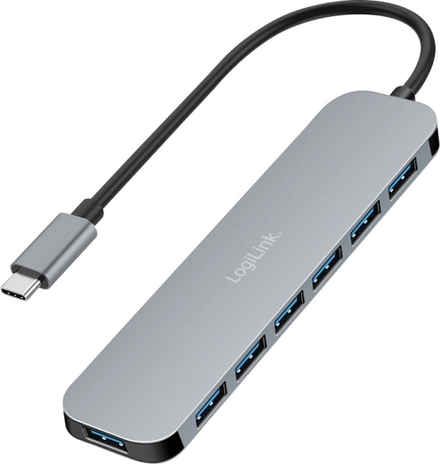 LogiLink 7‑ports USB‑C‑hub USB 3.2 med USB‑A, 5 Gb/s og 20 W strømforsyning