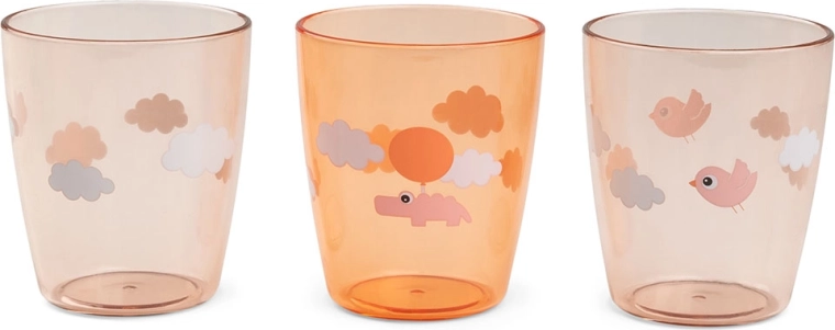 Done by Deer mini drikkeglas Yummy Happy clouds i papaya, 3 stk.