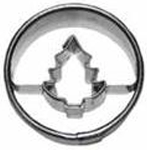 Udstiksform til småkager cirkel med juletræ 4 cm TORO